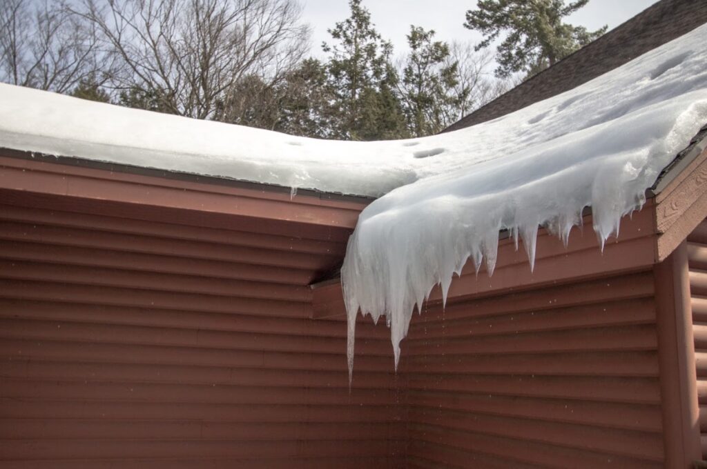 ice dam on roof in South Chicagoland
